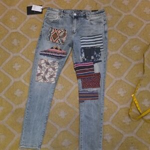 Stylish EMBELLISH Patchwork Skinny Jeans for Men